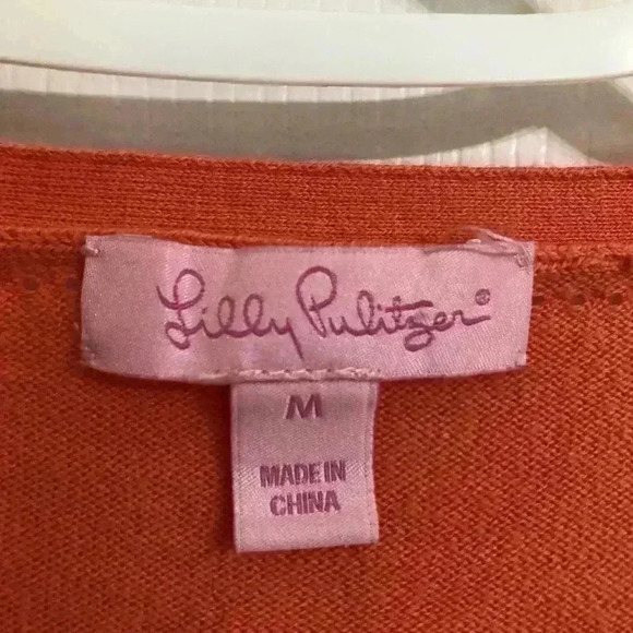 Lilly Pulitzer Pink Cardigan V-Neck Size Medium - Picture 7 of 16